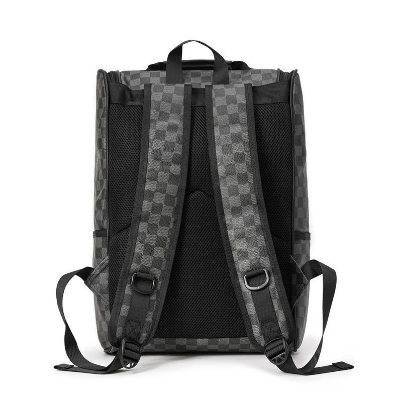 Men's trendy brand minimalist plaid university book computer backpack new model_voghion.com