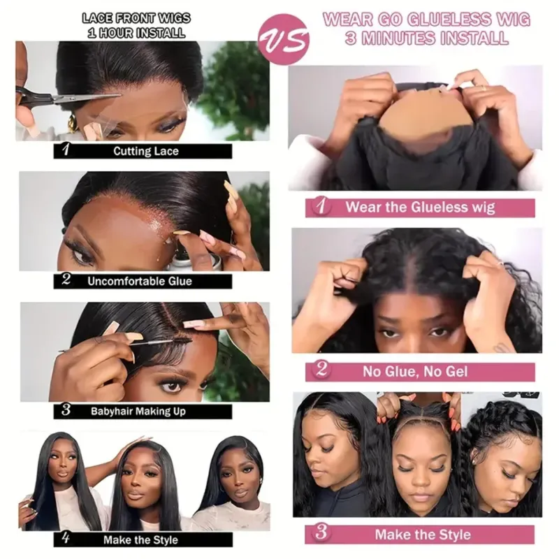Pelucas de cabello humano sin pegamento, densidad del 180 %, onda corporal, corte bob, encaje 4x4, para mujer, 100 % natural, Remy_voghion.com