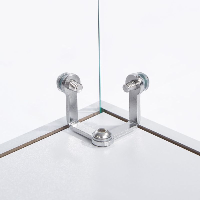 4-Tier Glass Display Cabinet, Double Door Glass Cabinet, Four Partitions, Two Locks, Floor Standing Storage Cabinet for Living Room, Bedroom, Showroom_voghion.com