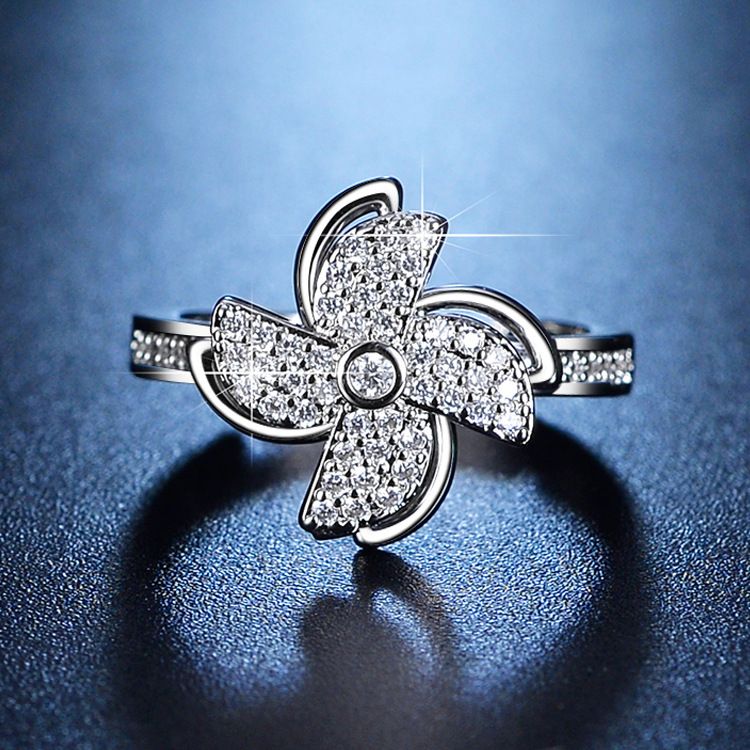 Live streaming light luxury design fashionable diamond inlaid moissanite one carat open zircon ring for women_voghion.com