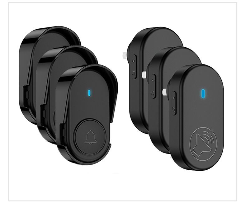 Wireless Doorbell With 38 Melodies, 250m Range, Remote Control & Anti-Theft Alarm (US/EU Standard, Black/White, 1T1/1T2/2T1/1T3)_voghion.com