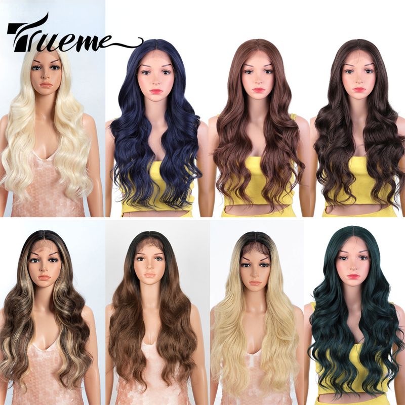 Haarverlängerungen & Perücken Rebecca Front Lace Perücke Haarperücken Damen Big Wave langes lockiges Haar Chemiefaser heiße Perücke_voghion.com
