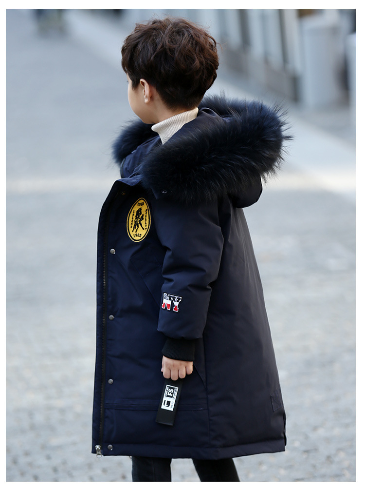 Kinderkleding Jongens Middellange en Lange Witte Eendendons Casual Jas_voghion.com