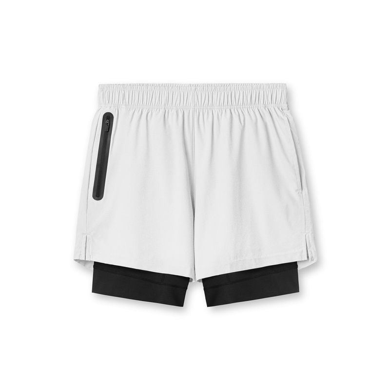 Short de sport double épaisseur pour homme, avec doublure élastique sans coutures et pantalon de fitness respirant, grande taille_voghion.com