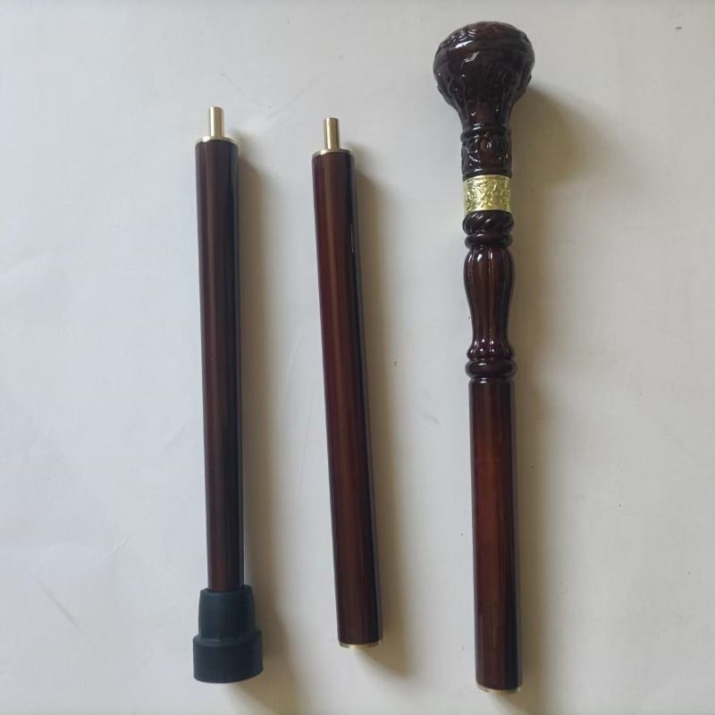 New Solid Round Head Beech Wood Carved Cane Wooden 3-Section Detachable Gentleman's Civilized Walking Stick_voghion.com