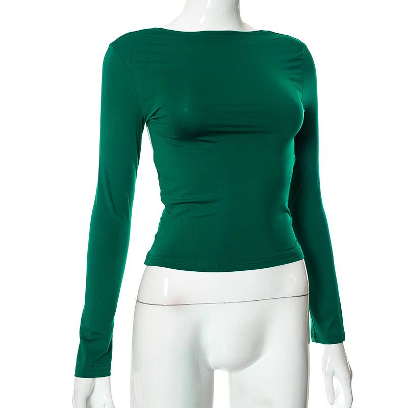 Roupas femininas novas blusas reversíveis de cor sólida_voghion.com