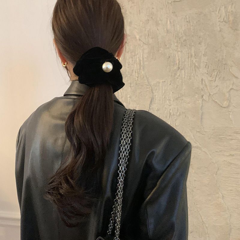 Oh Mo ~ il senso avanzato della vera seta! Anello per capelli con perle, copricapo, anello a salsiccia, elastico per capelli, accessori per capelli, acconciatura posteriore, corda per capelli, Corea del Sud_voghion.com