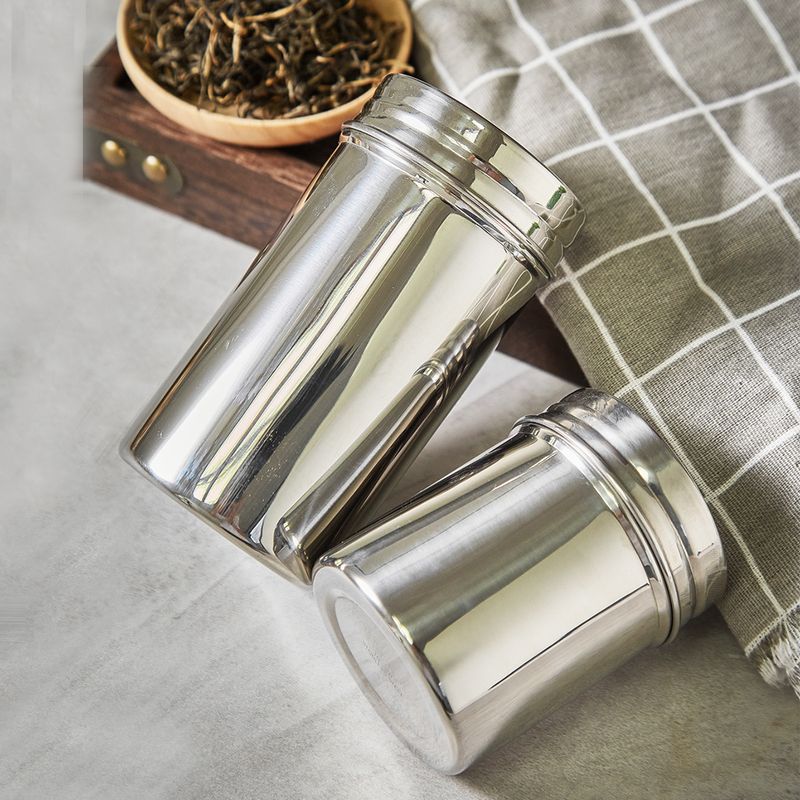 Stainless Steel Sealed Storage Jar, Portable Airtight Food Storage Container Canister for Coffee Beans Flour Cereal Suga_voghion.com
