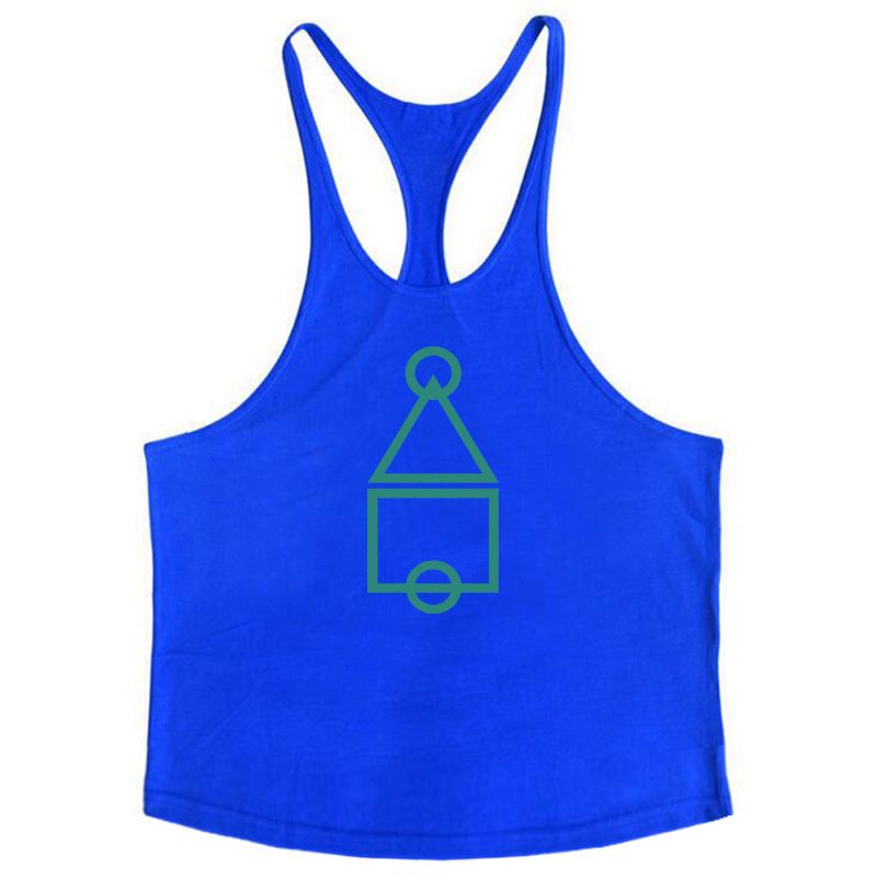 Sommarmuskelträning Brother Fitness Linne för män Elastisk Racerback-rem i ren bomull_voghion.com