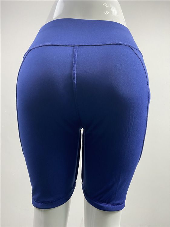 Pantalones cortos deportivos de cintura alta, elásticos y multicolores para fitness, correr, yoga_voghion.com