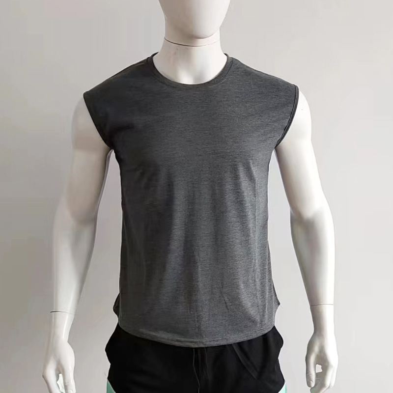Herren Sommer Ärmelloses T-Shirt Tops Casual Loose Solid Color Dünner Abschnitt Schulter Unterhemden_voghion.com