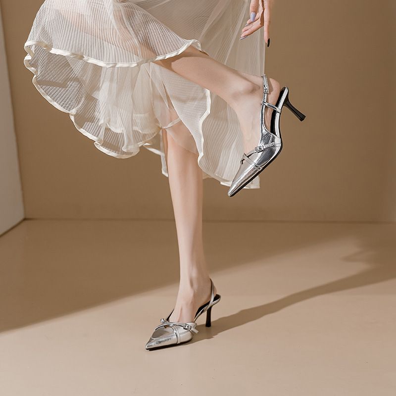 MTX ZR Gleicher Stil Französische High Heels Damen, Dünner Absatz, High-End-Gefühl, Kreuzriemen, Spitze Zehenpartie, Bequeme Weiche Sohle, Nicht_voghion.com