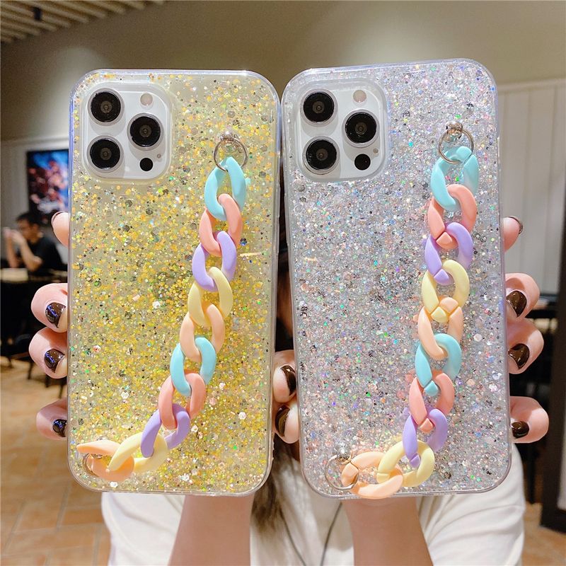 Kolorowa bransoletka z brokatem silikonowa obudowa do Xiaomi Redmi Note 13 12 10 9 8 Pro 13C 10C Mi 11 Lite 5G NE 11T POCO X5 X3_voghion.com