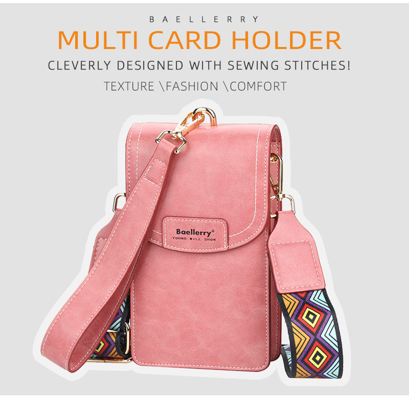 Baellerry Women's Mobile Phone Bag Large Capacity Fashion Zipper High-end Shoulder Messenger Bag Long Wallet Women's Bag_voghion.com