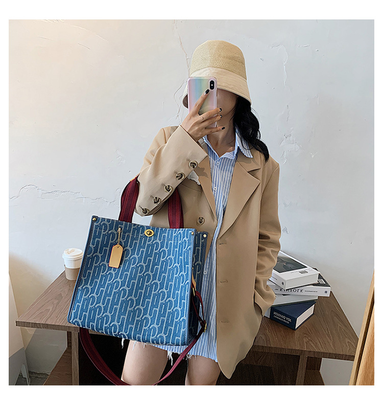 Autumn and winter new printed letters for women Tote Kor home large capacity shopping bag shoulder crossbody bag_voghion.com
