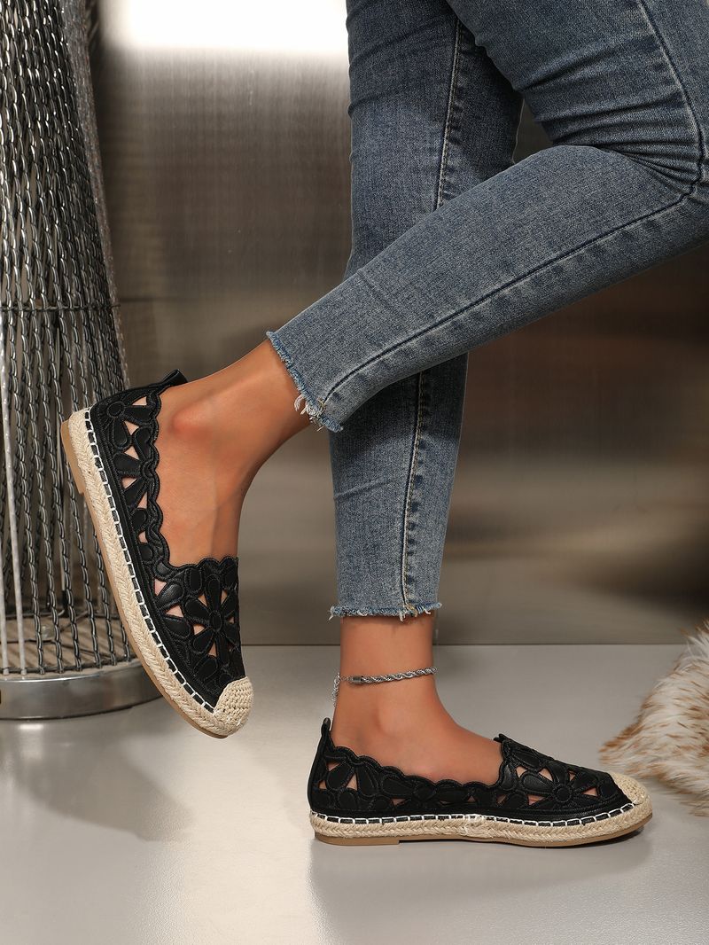 Naiste kingad kevad- ja suvised vaba aja veetmise stiilis ümmargused kalamehejalatsid Kerged lamedad õledest naiste õõnsad trendid_voghion.com