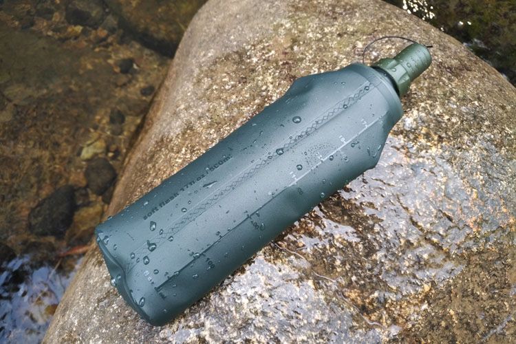 TPU Food Grade Tragbare Weiche Flasche Outdoor Sport Taille Radfahren Laufen Silikon Auslauf Reise Klapp Wasser Tasche_voghion.com
