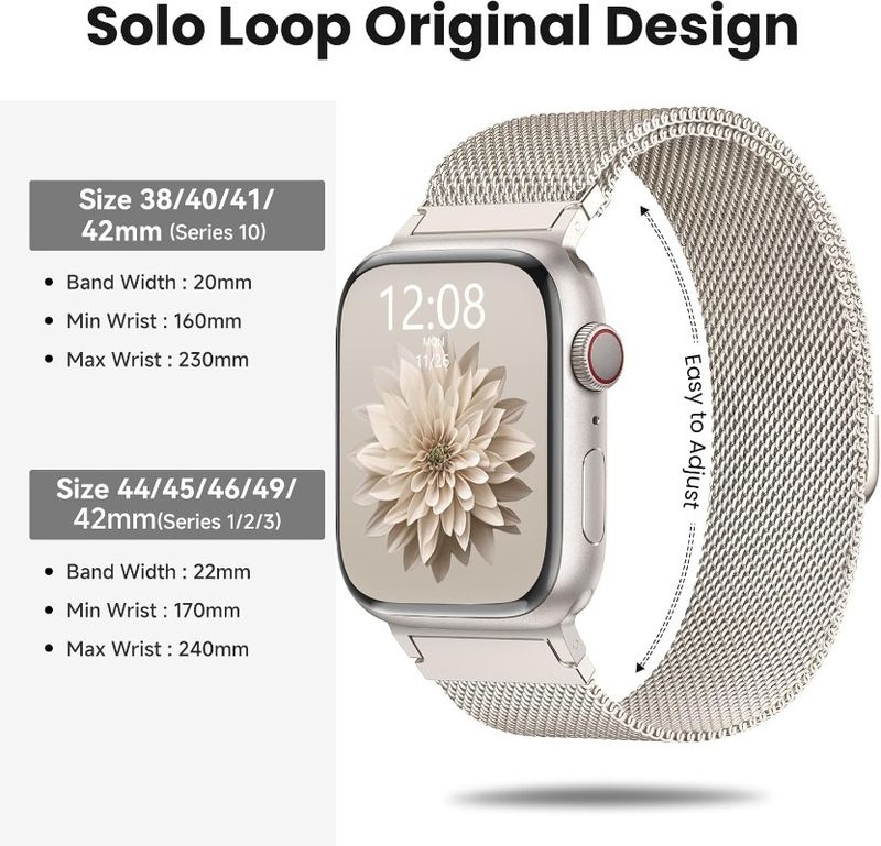 Pašček 38 mm 40 mm 41 mm 42 mm 44 mm 45 mm 49 mm za ženske in moške, magnetni nerjaveče jeklo za iWatch SE Ultra Series 10 9 8 7 6 5 4 3 2 1_voghion.com