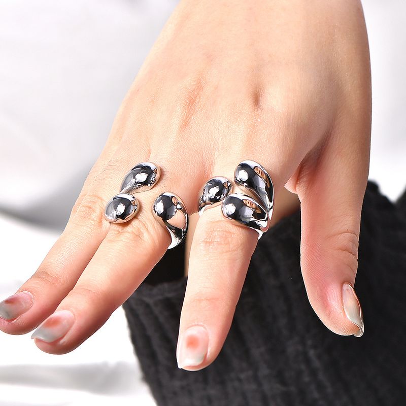 Geometric Fashion Round Claw High-End For Women Stainless Versatile Simple Design Open Titanium Steel Index Finger Ring_voghion.com