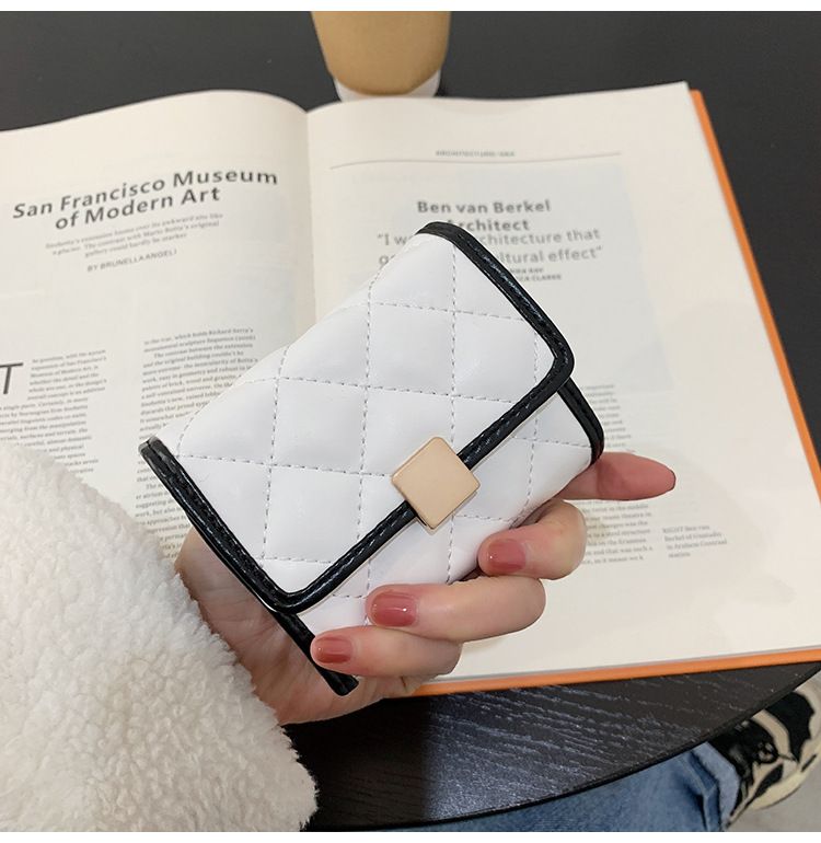 Portafoglio piccolo con diamanti alla moda, porta carte, porta monete, borsa per studenti, stile college, piccola borsa, porta carte, borsa porta carte_voghion.com