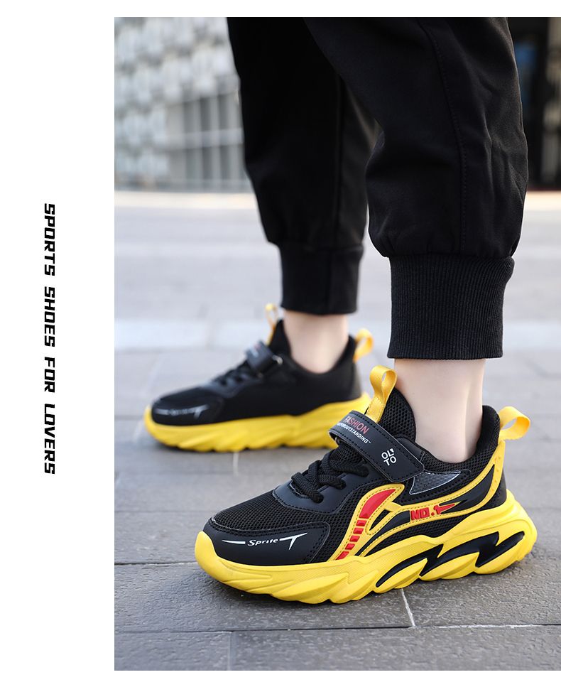 Kinder-Sneakers, Sportschuhe für Jungen, modisch, Leder, atmungsaktives Mesh, bequem, lässig, rutschfest, für draußen_voghion.com