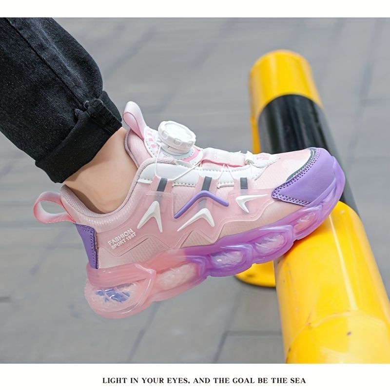Casual Low Top With Rotating Button Boys, Breathable Lightweight Anti Slip Sneakers For Outdoor Walking Running, Autumn_voghion.com