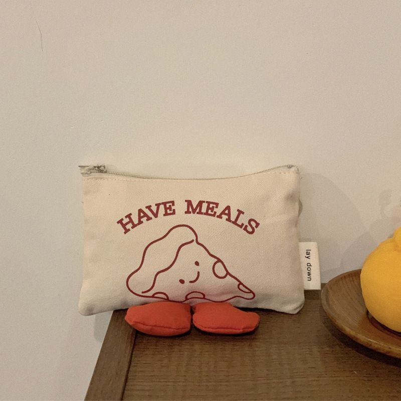Borsa portamonete con bambola di cibo carina, custodia protettiva per cuffie Bluetooth, borsa portaoggetti, marsupio portatile in tela_voghion.com