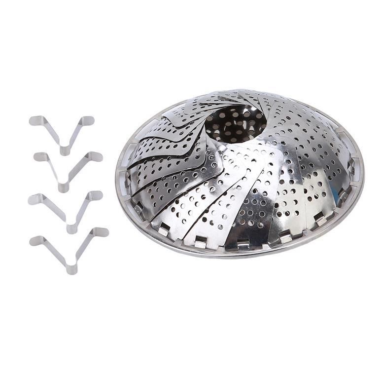 Vassoio per la cottura a vapore pieghevole retrattile in acciaio inossidabile Vassoio per la cottura a vapore multifunzionale Lotus Vassoio per la cottura a vapore Vassoio per frutta assortita Vassoio di scarico della cucina_voghion.com