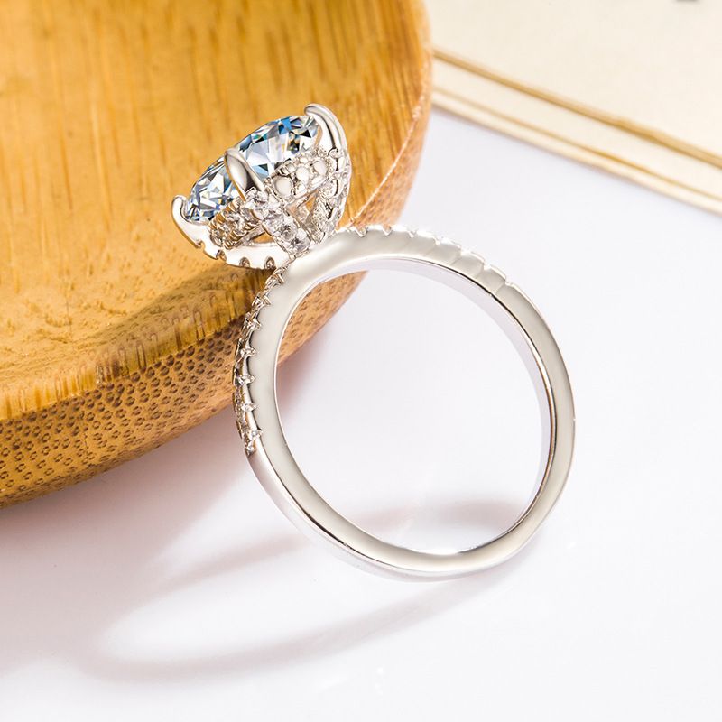 Sterling Sëlwer S925 Moissanit Ring Oval Pigeon Ee 3 Karat Diamant Ring_voghion.com
