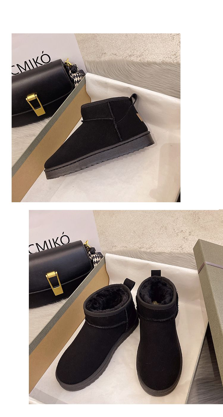 Schneeschuhe plus Größe Außenhandel Winter neue flache kurze Nordost-Baumwollschuhe Männer Fleece-gefüttert dicke warme Schneeschuhe Frauen_voghion.com