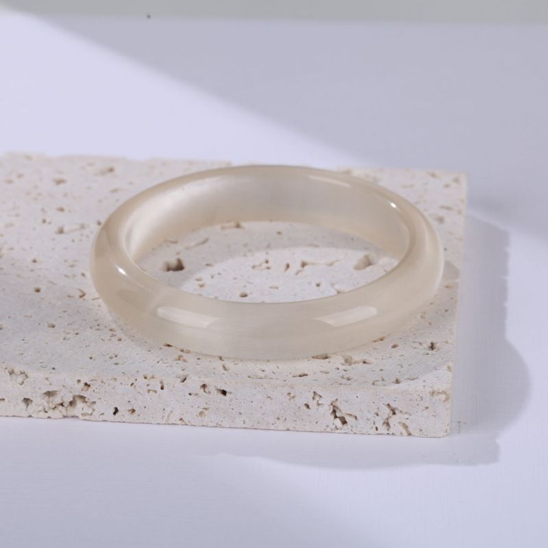 Braccialetto da donna con cristalli di agata, colore bianco chiaro di luna, di alta qualità, trasparente, effetto ghiaccio, con occhio di gatto_voghion.com