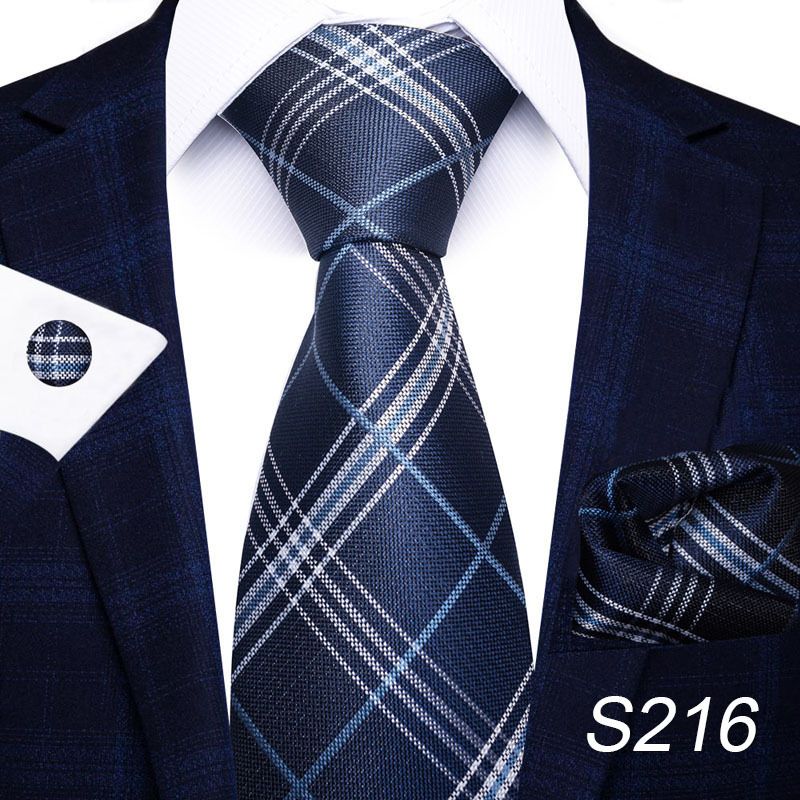 Corbata de seda de poliéster de alta calidad unisex para hombre, corbata formal de color sólido, bolsillo, toalla, gemelos, juego de jacquard_voghion.com