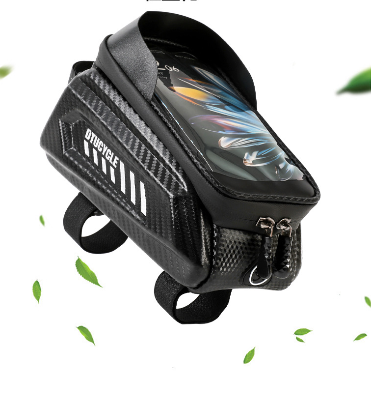 DTUCYCLE/Neue Fahrrad-Satteltasche für den Vorderrahmen, EVA-Hartschale, wasserdicht, für Telefon, Touchscreen_voghion.com
