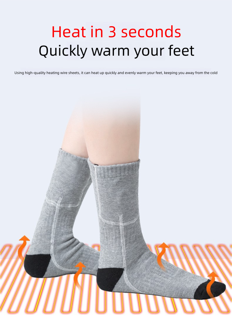 Ogrzewacze dla mężczyzn i kobiet, ogrzewacze stóp, zimowe, termiczne, regulowane, akumulatorowe skarpety narciarskie, trzypoziomowa regulacja temperatury_voghion.com