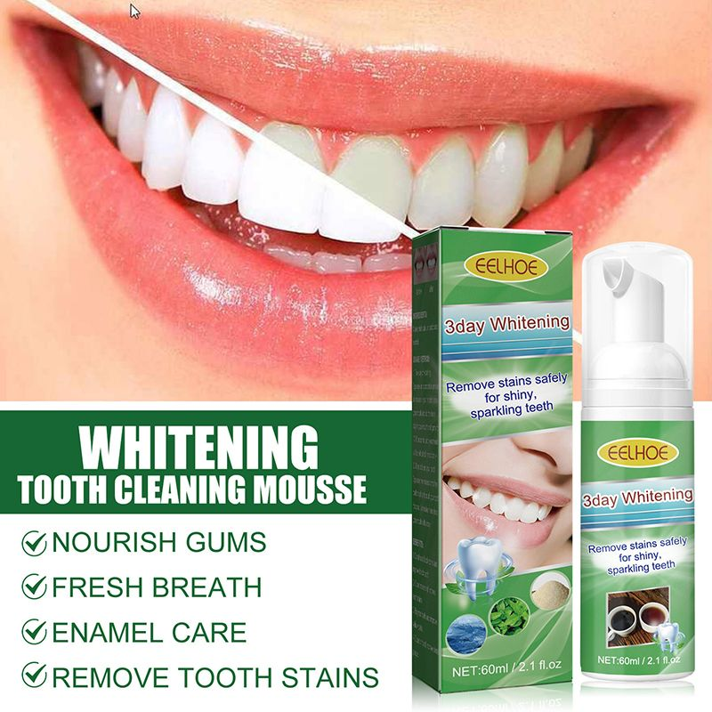 Beauty Care Shop Zahnaufhellung Whitening Cleansing Mousse Erfrischt, hellt Zähne auf, beugt Karies vor, beseitigt Gerüche, Flecken_voghion.com