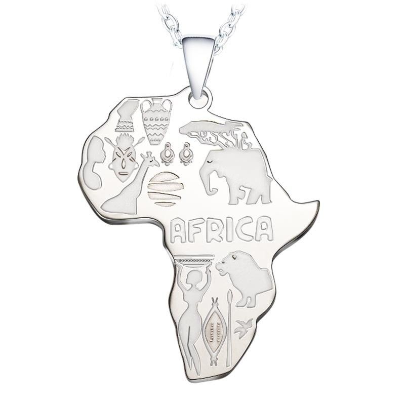 Schmuck & Zubehör Heißer verkauf karte halskette persönlichkeit hip hop tier elefant anhänger halskette schmuck_voghion.com