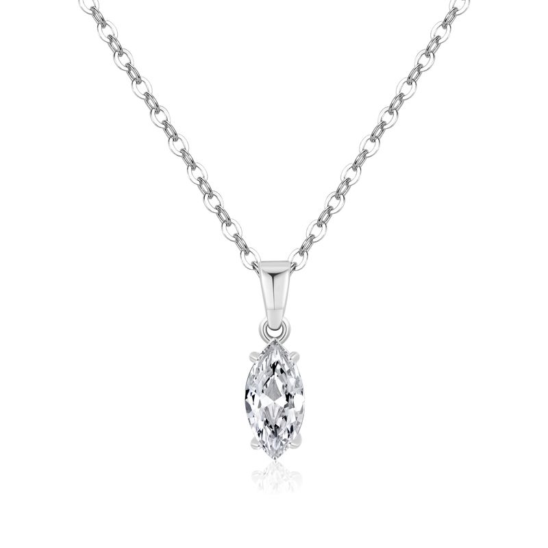 Collana con ciondolo in zircone in oro vero placcato in rame K, semplice catena per clavicola, regalo per fidanzata, collana da sposa_voghion.com