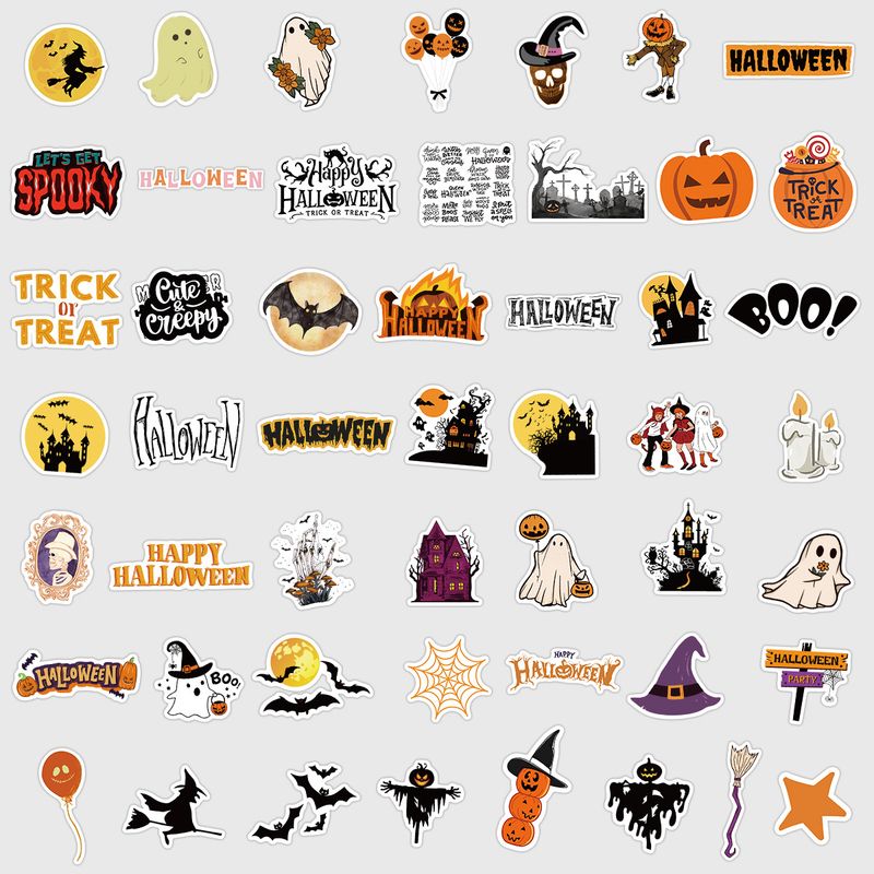Stickers 50 Nordic Style Halloween Graffiti Stickers Water Cup Computer Decoration Stickers Children DIY Stickers_voghion.com