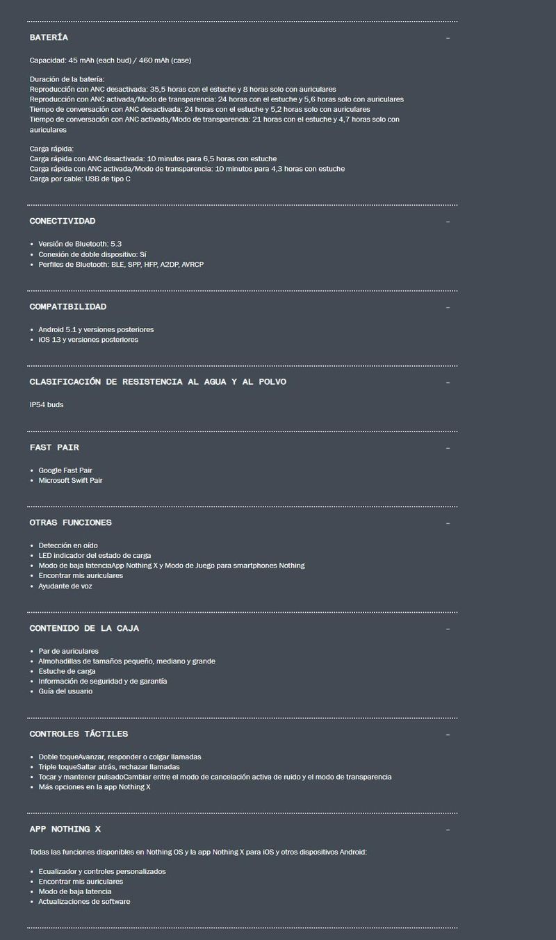 Buds Global Version CMF By Nothing Draadloze Oordopjes, 42 DB ANC, Tot 8 uur ononderbroken muziek luisteren, 35,5 uur totaal_voghion.com