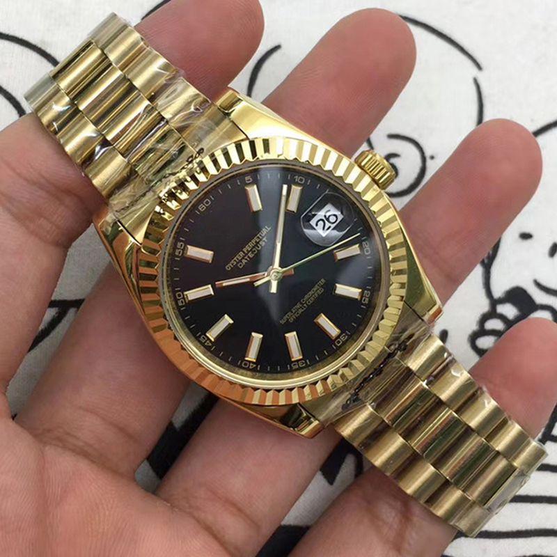 Laojia Tooth Ring Gold Single Calendar DJ Log Fully Automatic Xitai Movement Mechanical Watch_voghion.com