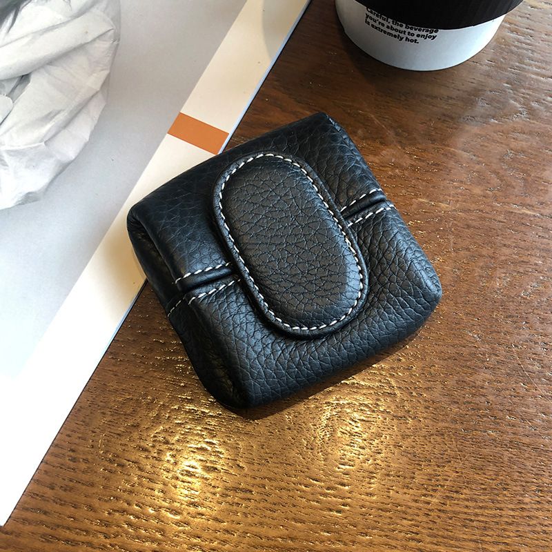 Gesden Genuine Leather Purse For Women With Buckle, First Layer Cowhide Coin Key Bag, Portable Small Bag_voghion.com
