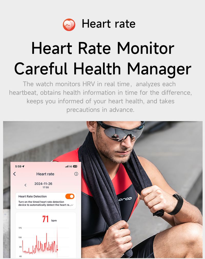 2025 H59 Gesundheit Sport Aktivität Tracker Herzfrequenz Schrittzähler Wecker Bildschirm Kostenlose Erinnerung Smart Band_voghion.com