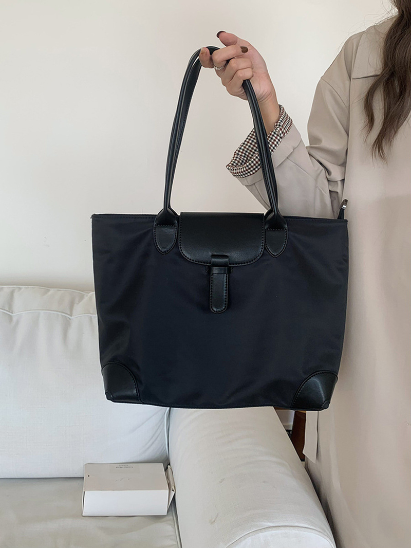 Women's Crossbody Bags Tote Bag, Women's Large-capacity Handbag, Contrasting Color Nylon Canvas Casual Commuting Single-shoulder Bag_voghion.com