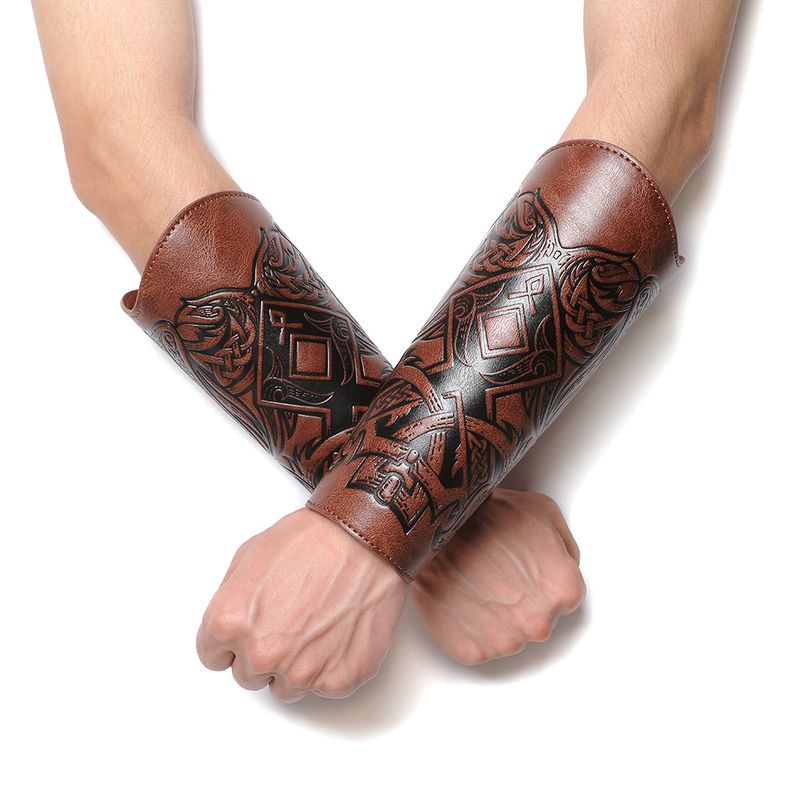 Pulseira Viking em relevo medieval renascentista para cosplay_voghion.com