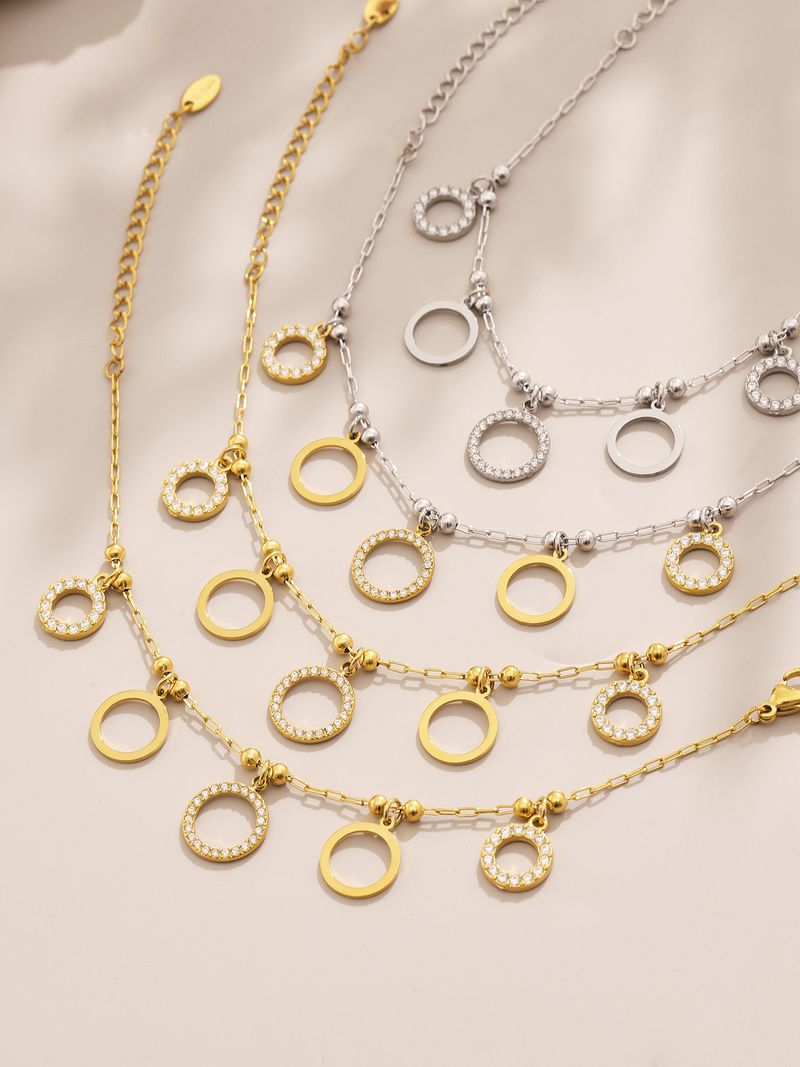 Braccialetto fai da te con accessori in acciaio inossidabile con zirconi rotondi e quadrati, gioielli versatili personalizzati con blocchi di colore_voghion.com