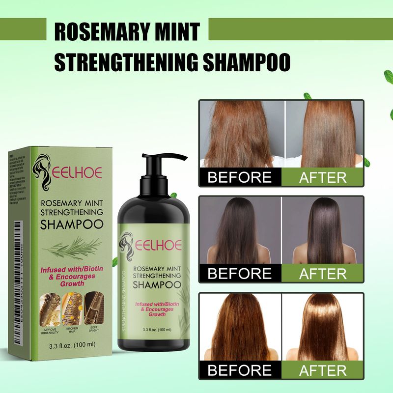 Rosmarin-Glättungsshampoo, repariert beschädigtes, trockenes, lockiges, flauschiges Haar, nährendes, erfrischendes Glättungsshampoo, Haarpflege_voghion.com