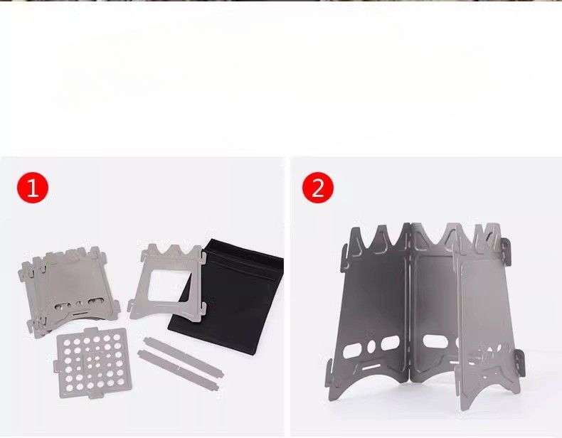 Estufa de leña plegable especial para acampar y hacer senderismo, ultraligera, para cocinar al aire libre, con agua hirviendo, resistente al viento y desmontable para picnic._voghion.com