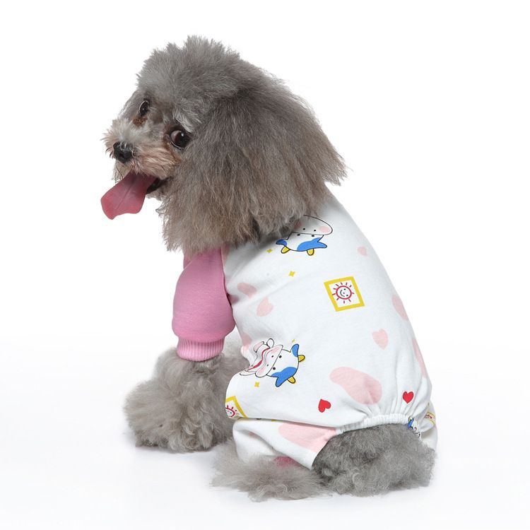 Neues vierbeiniges Haustier aus reiner Baumwolle für Hunde und Katzen, warmer, verdickter Pyjama für den Herbst und Winter, Hundekleidung_voghion.com
