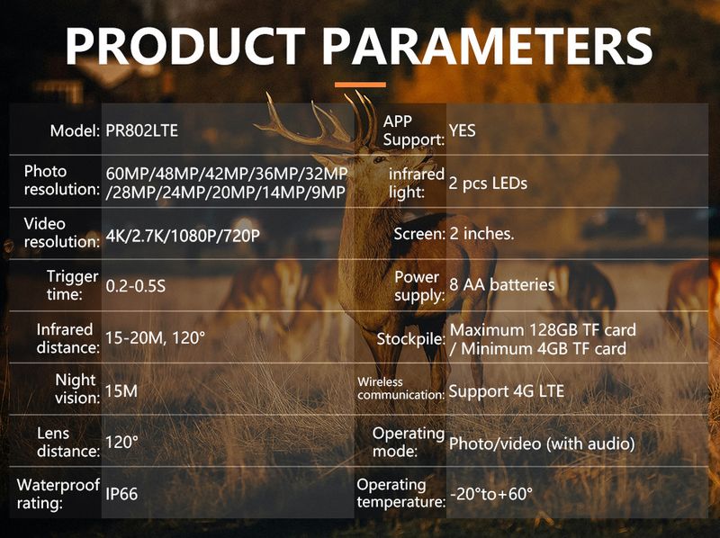 Ultra HD Hunting Camera With Night Vision & 4G Connectivity – 60MP Photos, Motion Detection For Wildlife, Pets & Home Security_voghion.com