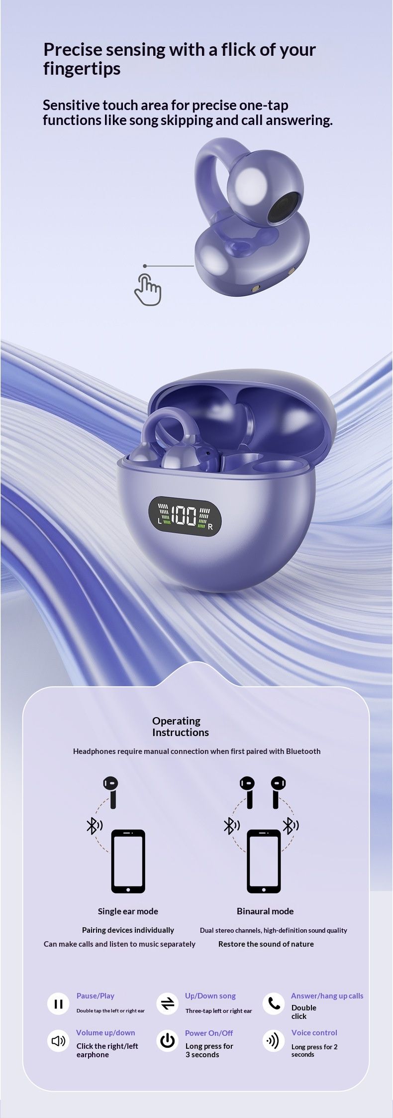 Nouveaux écouteurs Bluetooth Q71 non intra-auriculaires Réduction efficace du bruit Faible latence Qualité sonore sans perte Conduction osseuse_voghion.com